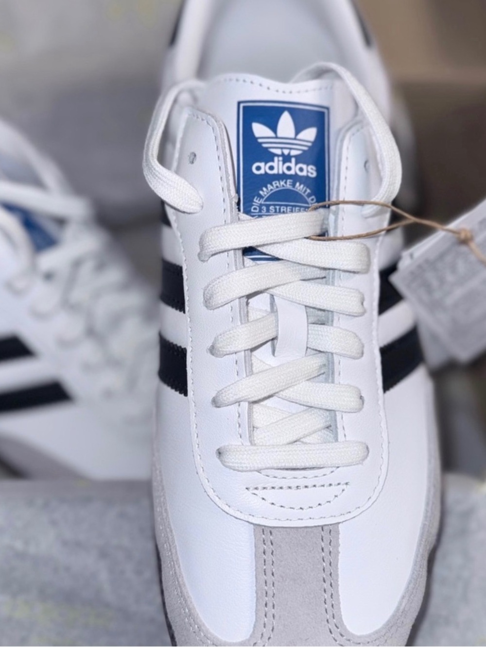 💕 ADIDAS Samba Sneakers Tennis Shoes — White with Black & Brown Accent - 6 - Picture 11 of 14